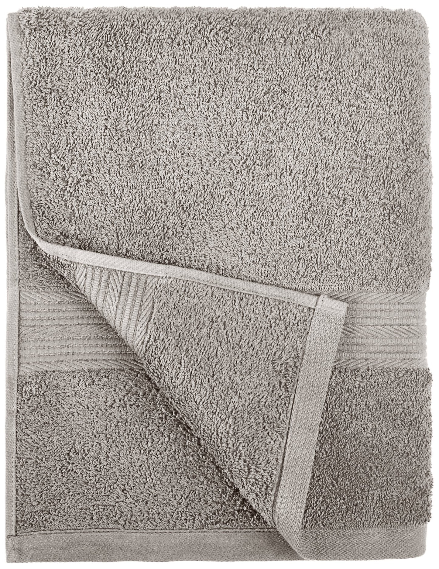Basics 6-Piece Fade Resistant Bath towel, Hand and Washcloth Set - Cotton, Gray, 14.25" L x 10.85" W